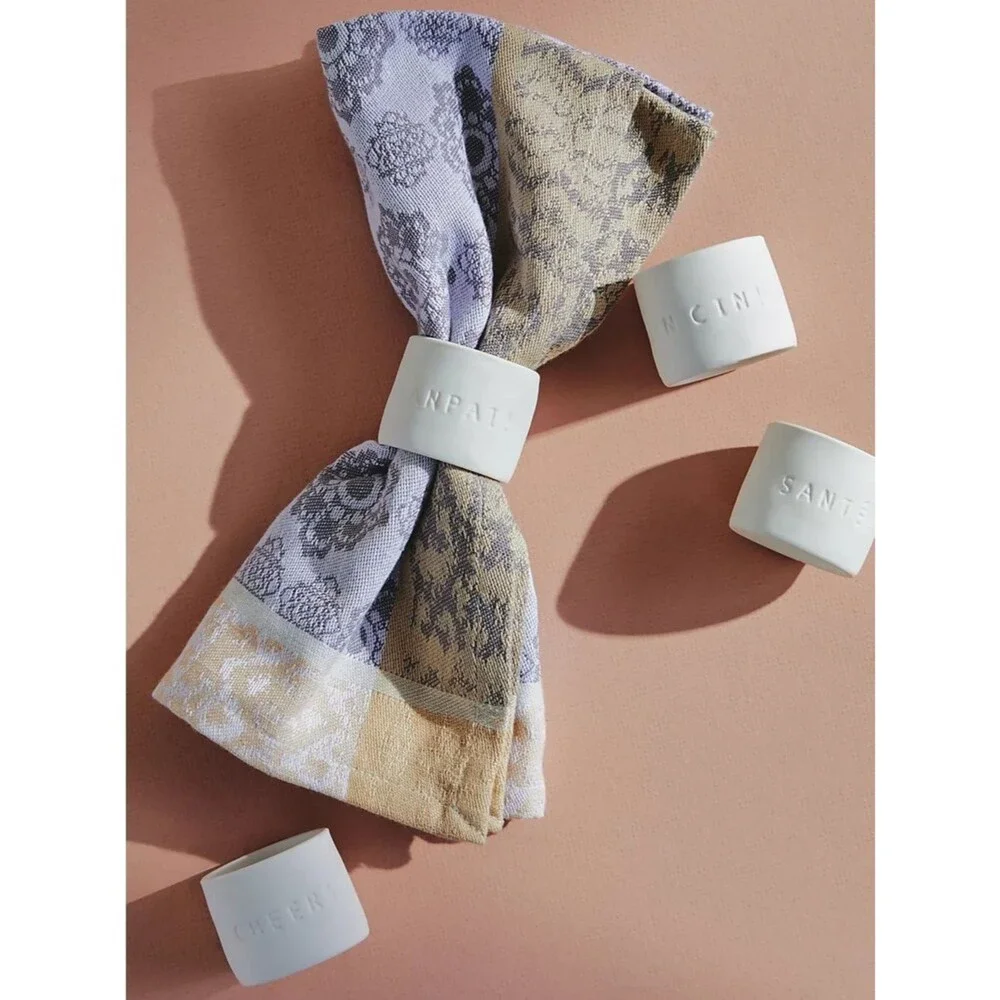 Anthropologie Cheers To You Napkin Rings Anthropologie Set of 4 NIB